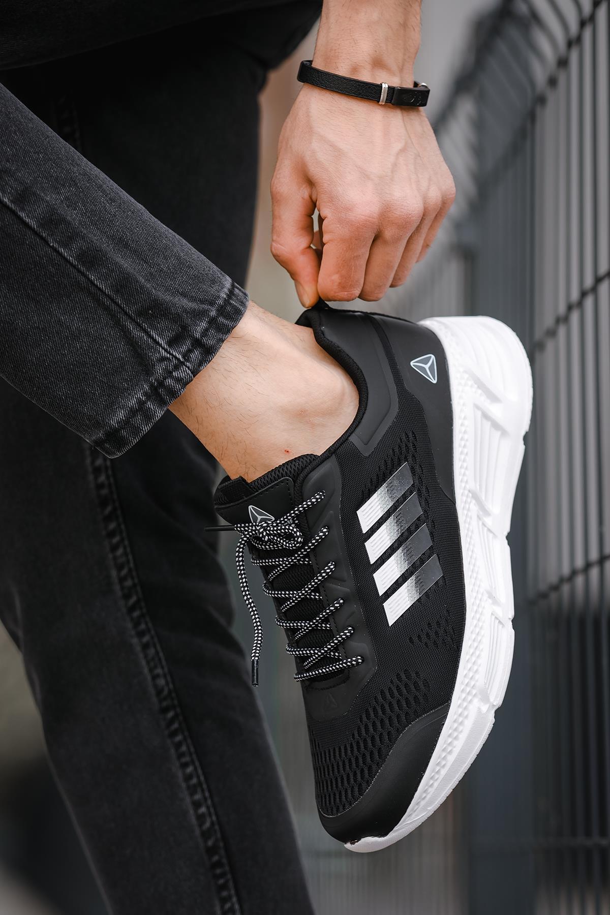 Mj 2155 Nefes Alabilen Bağcıklı Rahat Kalın Taban Erkek Sneaker
