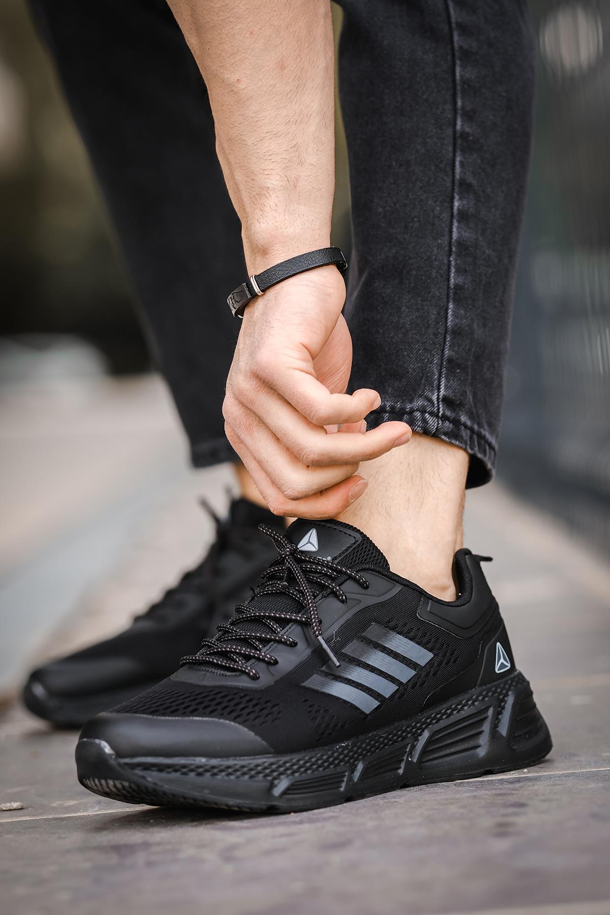 Mj 2155 Nefes Alabilen Bağcıklı Rahat Kalın Taban Erkek Sneaker
