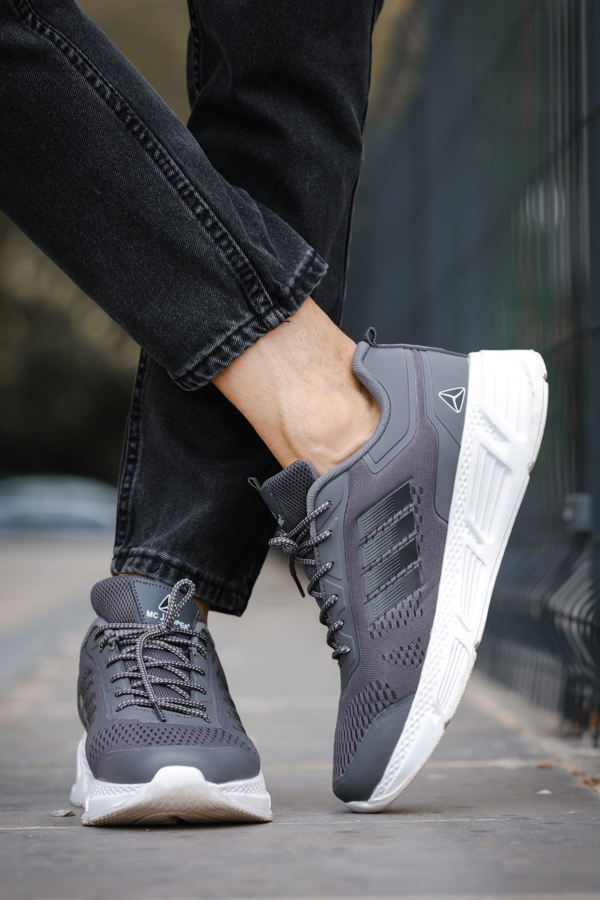 Mj 2155 Nefes Alabilen Bağcıklı Rahat Kalın Taban Erkek Sneaker