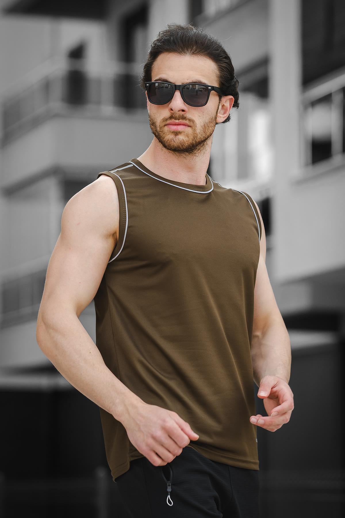 Mozi Mikro Polyester Slim Fit Perform Antrenman Sporcu Erkek Atlet