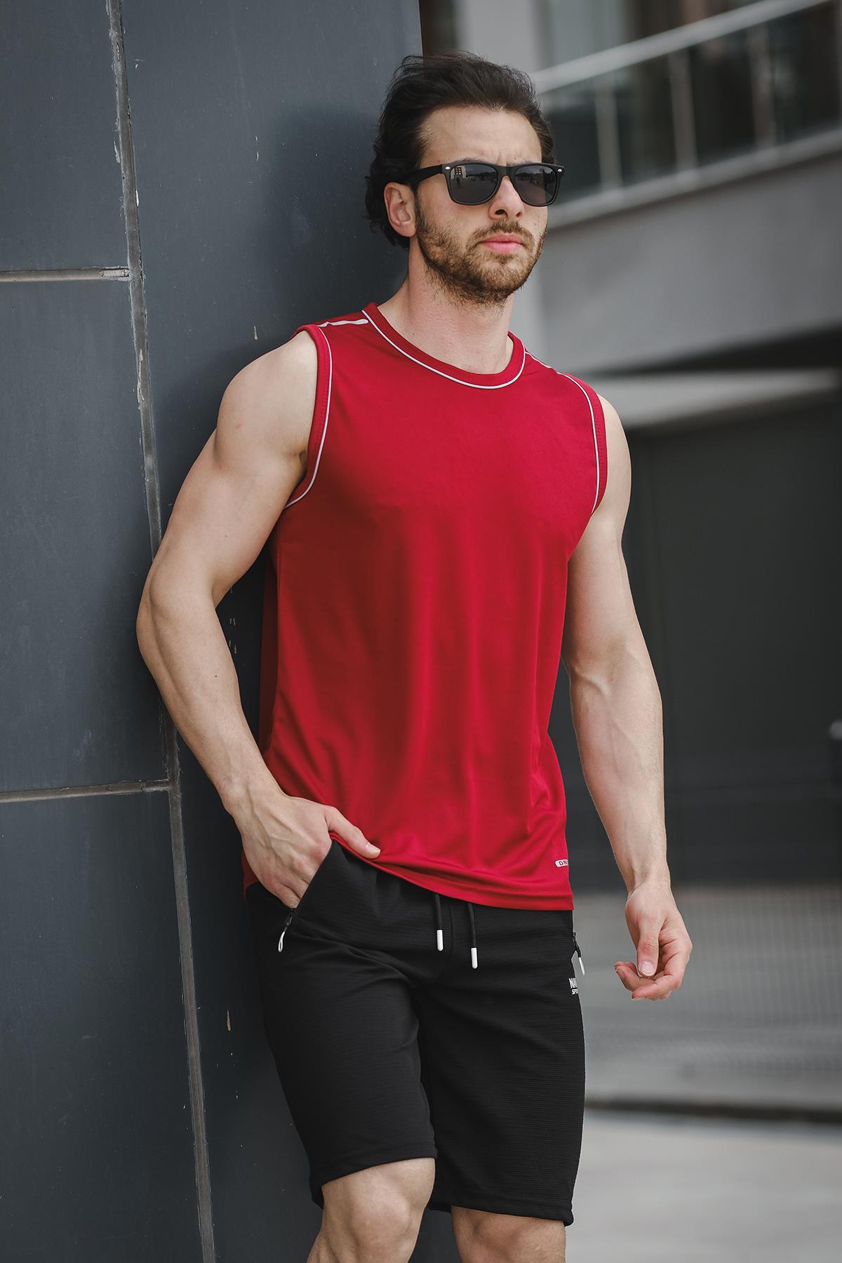 Mozi Mikro Polyester Slim Fit Perform Antrenman Sporcu Erkek Atlet
