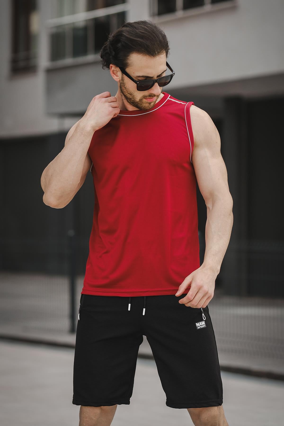 Mozi Mikro Polyester Slim Fit Perform Antrenman Sporcu Erkek Atlet