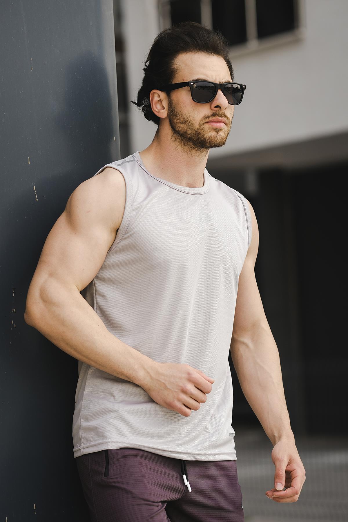 Mozi Mikro Polyester Slim Fit Perform Antrenman Sporcu Erkek Atlet