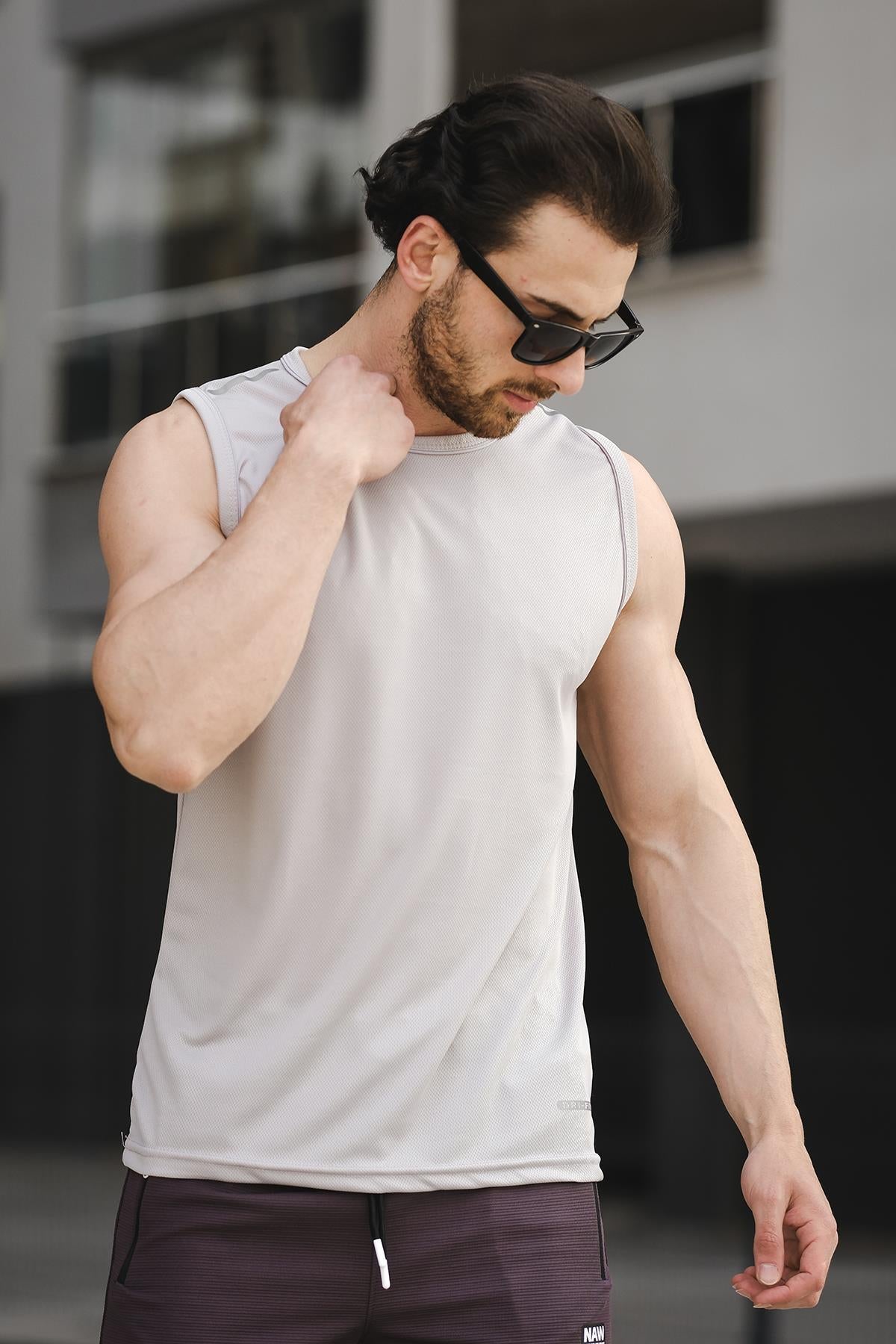 Mozi Mikro Polyester Slim Fit Perform Antrenman Sporcu Erkek Atlet