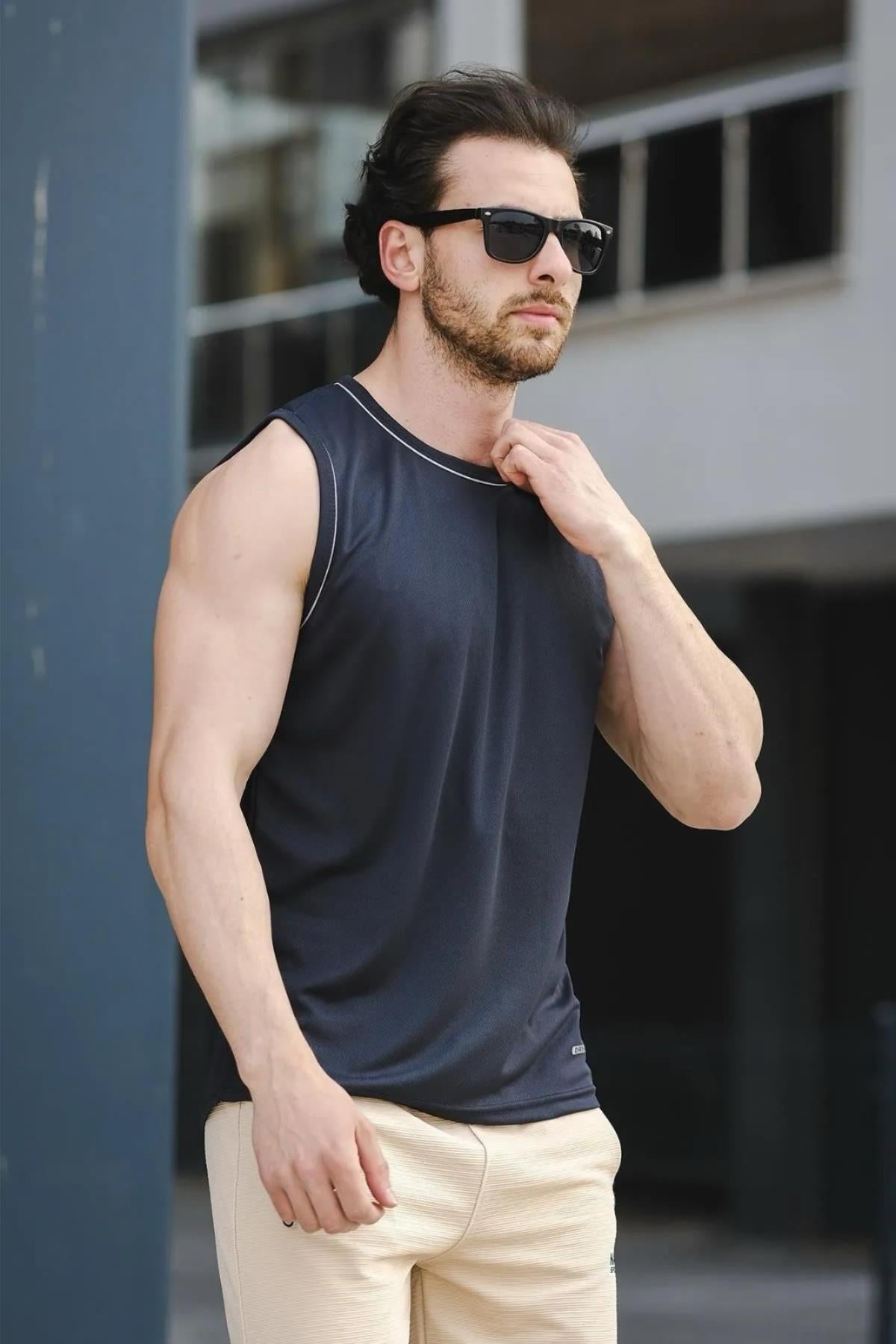 Mozi Mikro Polyester Slim Fit Perform Antrenman Sporcu Erkek Atlet