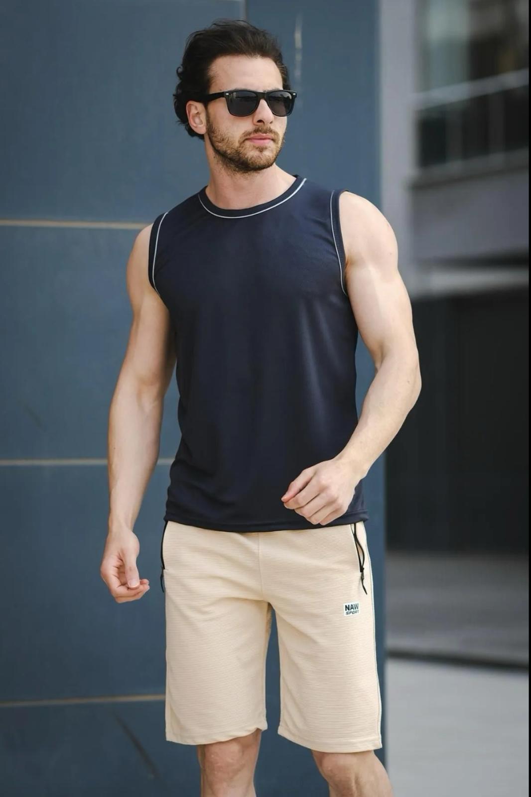 Mozi Mikro Polyester Slim Fit Perform Antrenman Sporcu Erkek Atlet