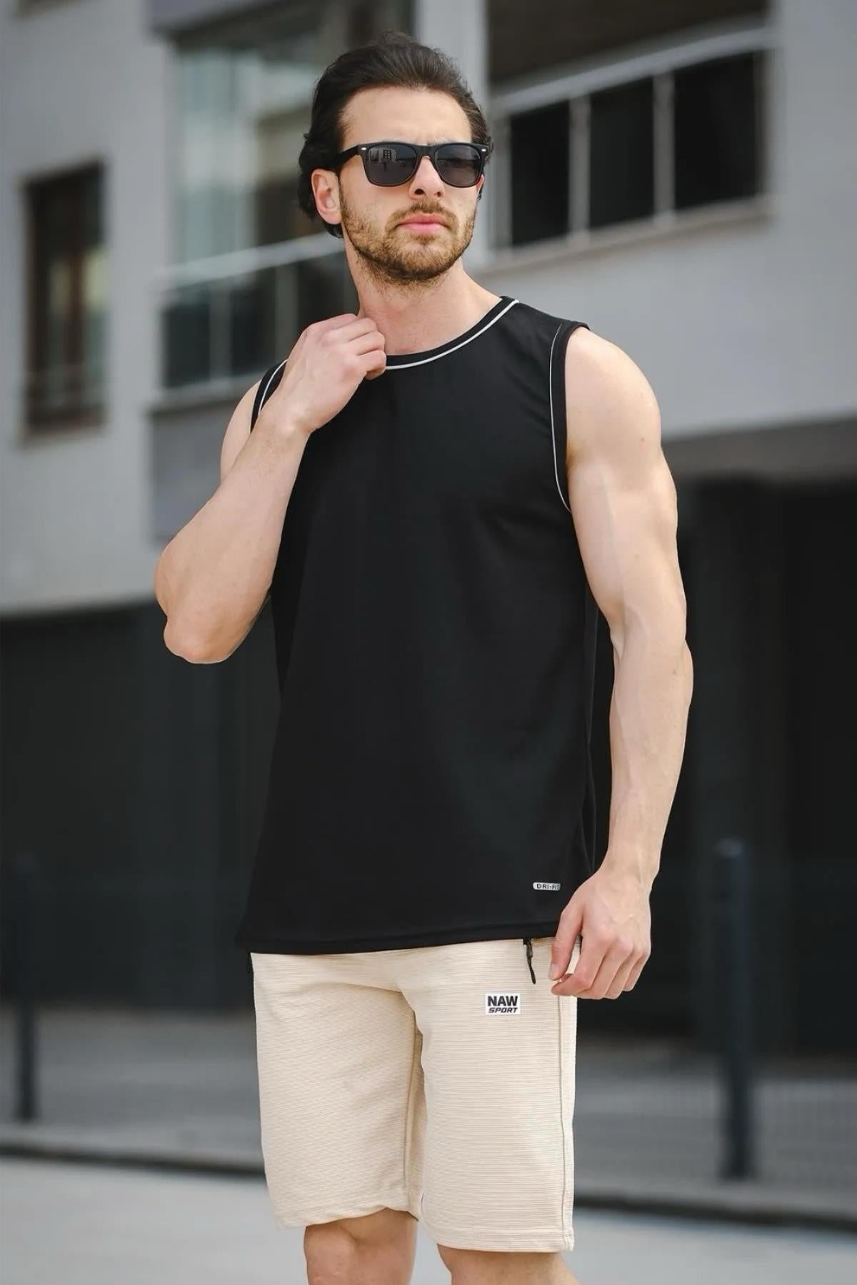 Mozi Mikro Polyester Slim Fit Perform Antrenman Sporcu Erkek Atlet