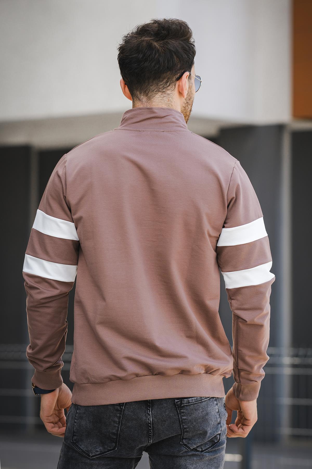 Nepido Çift Renkli Yarım Fermuarlı Balıkçı Yaka Erkek Sweatshirt