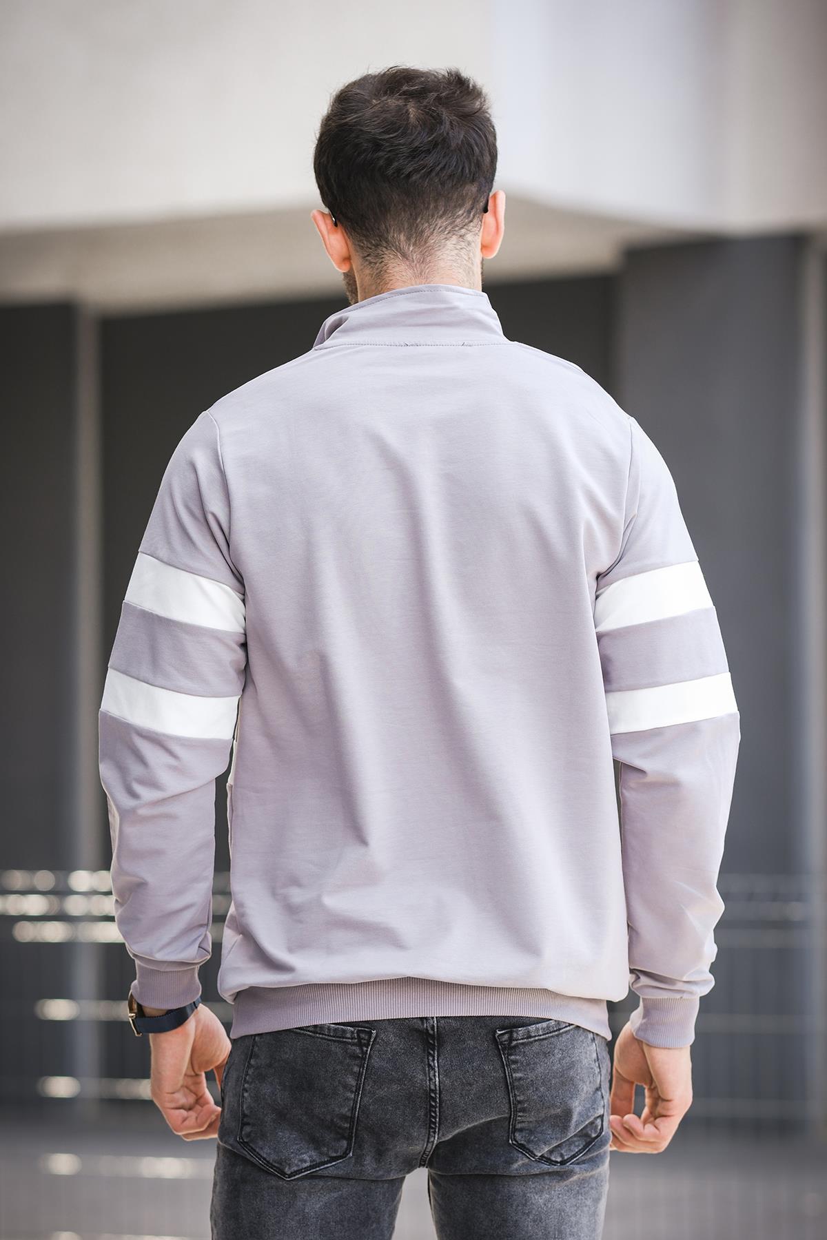 Nepido Çift Renkli Yarım Fermuarlı Balıkçı Yaka Erkek Sweatshirt