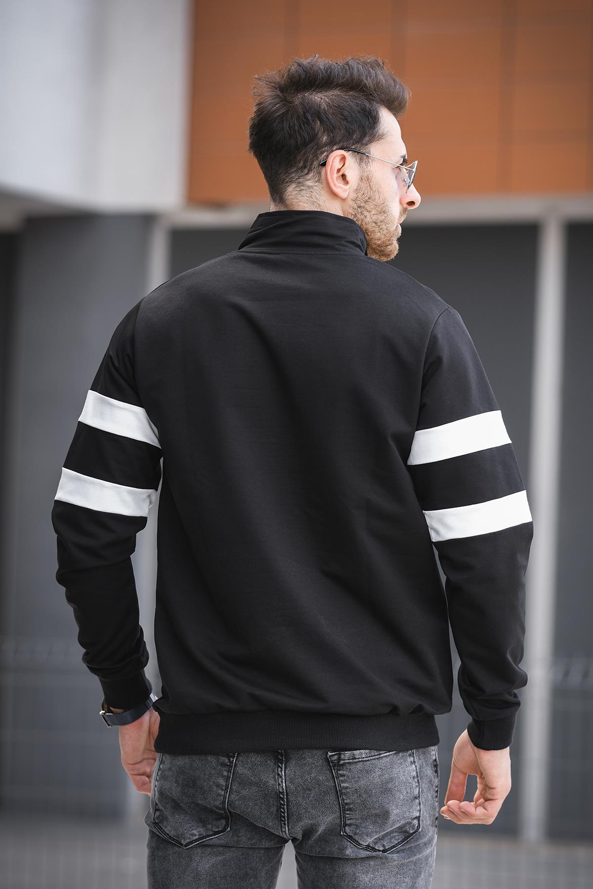 Nepido Çift Renkli Yarım Fermuarlı Balıkçı Yaka Erkek Sweatshirt