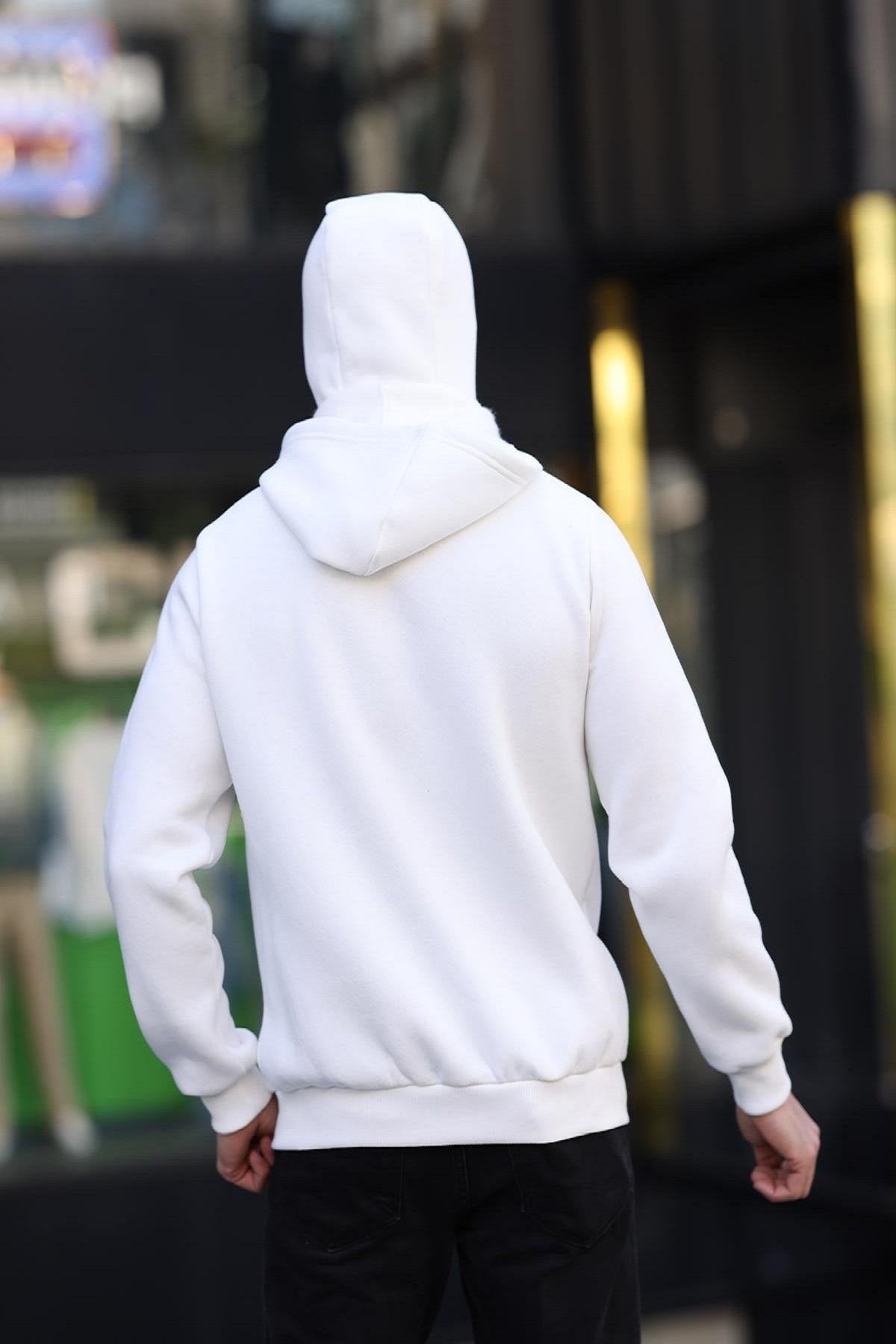 Ninja Kar Maskeli Kapüşonlu Üç İplik Pamuklu Fermuarlı Unisex Sweatshirt