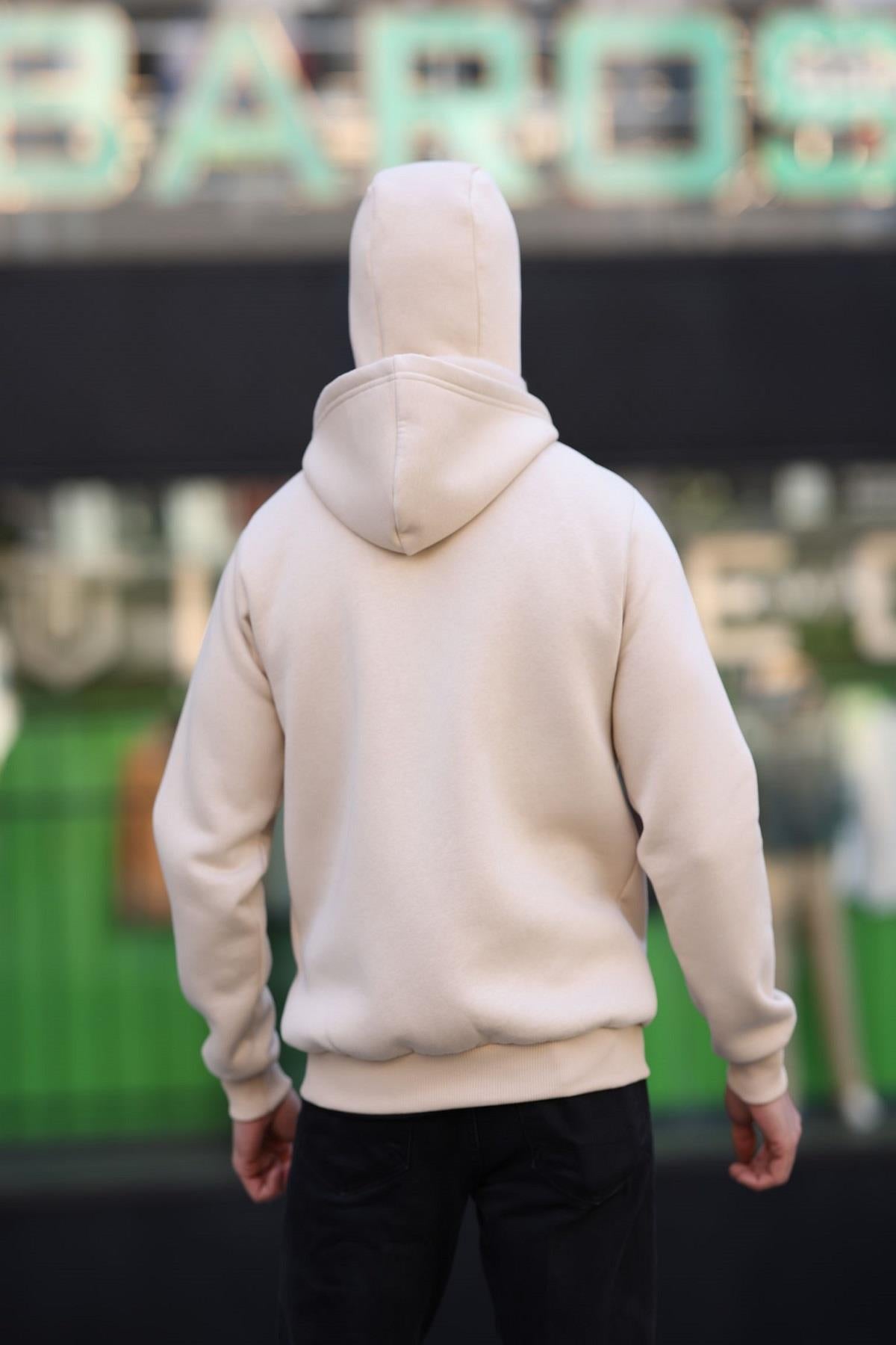 Ninja Kar Maskeli Kapüşonlu Üç İplik Pamuklu Fermuarlı Unisex Sweatshirt