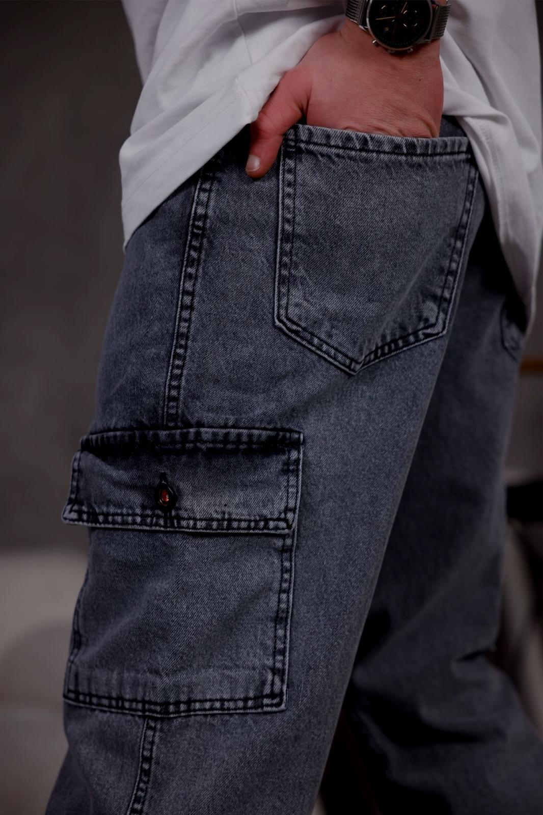 Prf 011 Yıpratmalı Komando Baggy Fit Kot Kargo Pantolon