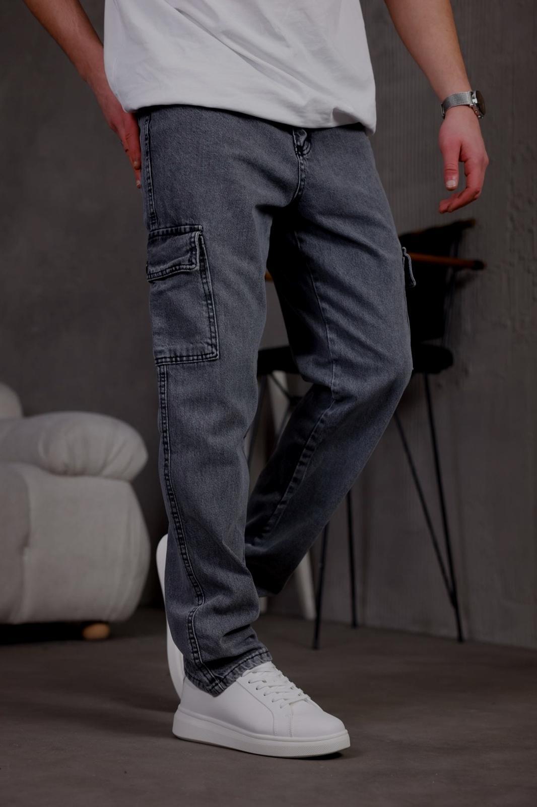 Prf 011 Yıpratmalı Komando Baggy Fit Kot Kargo Pantolon