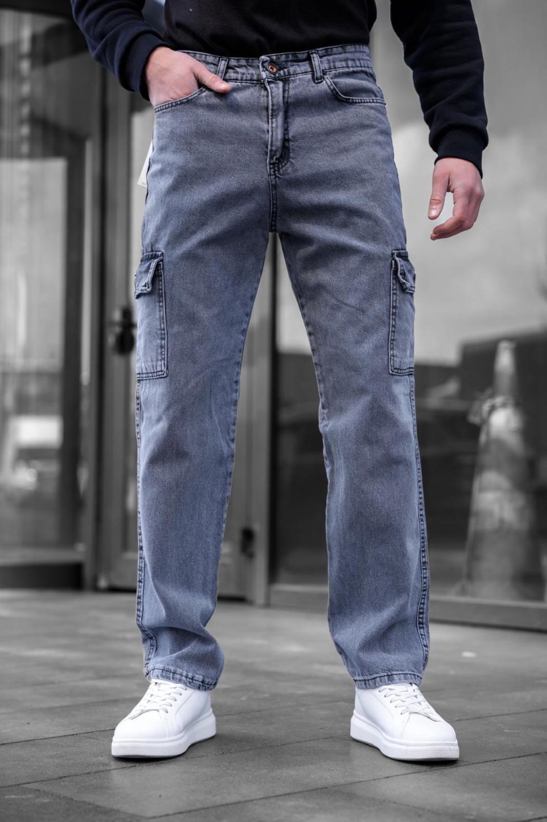 Prf 011 Yıpratmalı Komando Baggy Fit Kot Kargo Pantolon