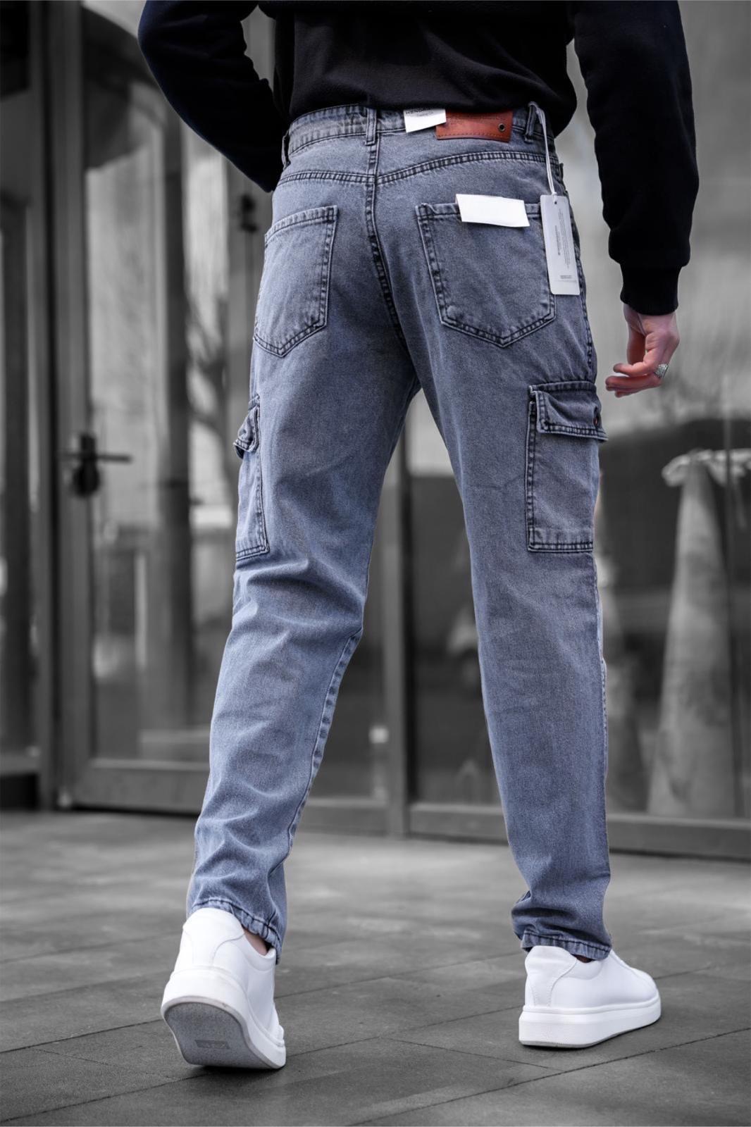 Prf 011 Yıpratmalı Komando Baggy Fit Kot Kargo Pantolon