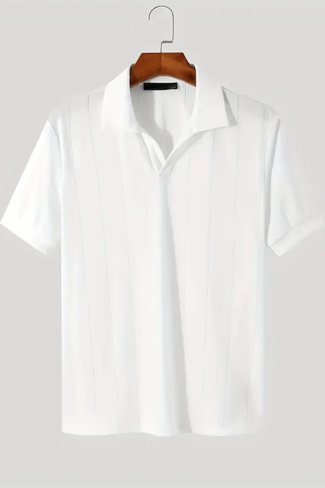 Quentin Çizgili Likralı Slim Fit Polo Yaka Örme Erkek Triko Tshirt