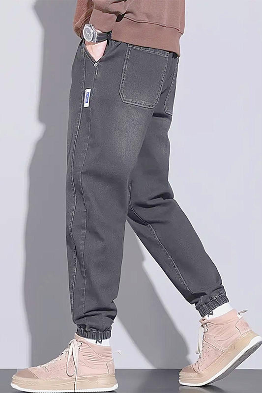 Reax Simon Beli ve Paçası Lastikli İpli Jogger Kesim Erkek Jean Pantolon