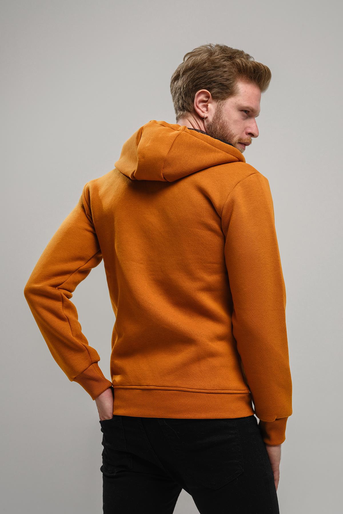 Regnault Üç İplik Pamuklu Kapüşonu File Detaylı Fermuarlı Sweatshirt