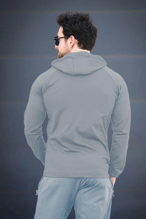 Remi Slim Fit Dalgıç Kumaş Kapüşonlu Fermuarlı Erkek Eşofman Takımı
