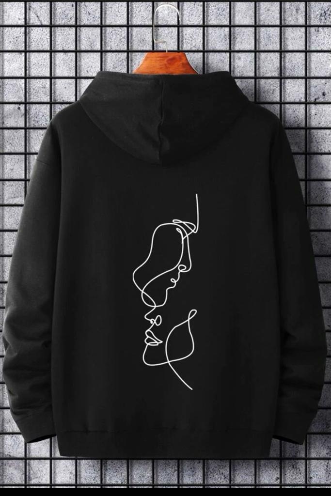 Siluet Arka Baskılı Pamuklu Erkek Sweatshirt
