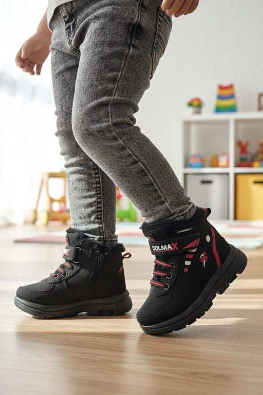 Solly İçi Kürklü Fermuarlı Bantlı Unisex Çocuk Bot