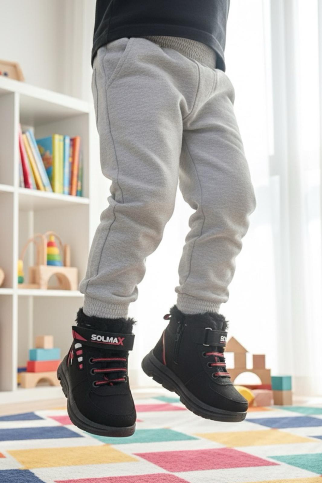 Solly İçi Kürklü Fermuarlı Bantlı Unisex Çocuk Bot