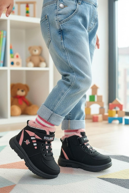 Solly İçi Kürklü Fermuarlı Bantlı Unisex Çocuk Bot