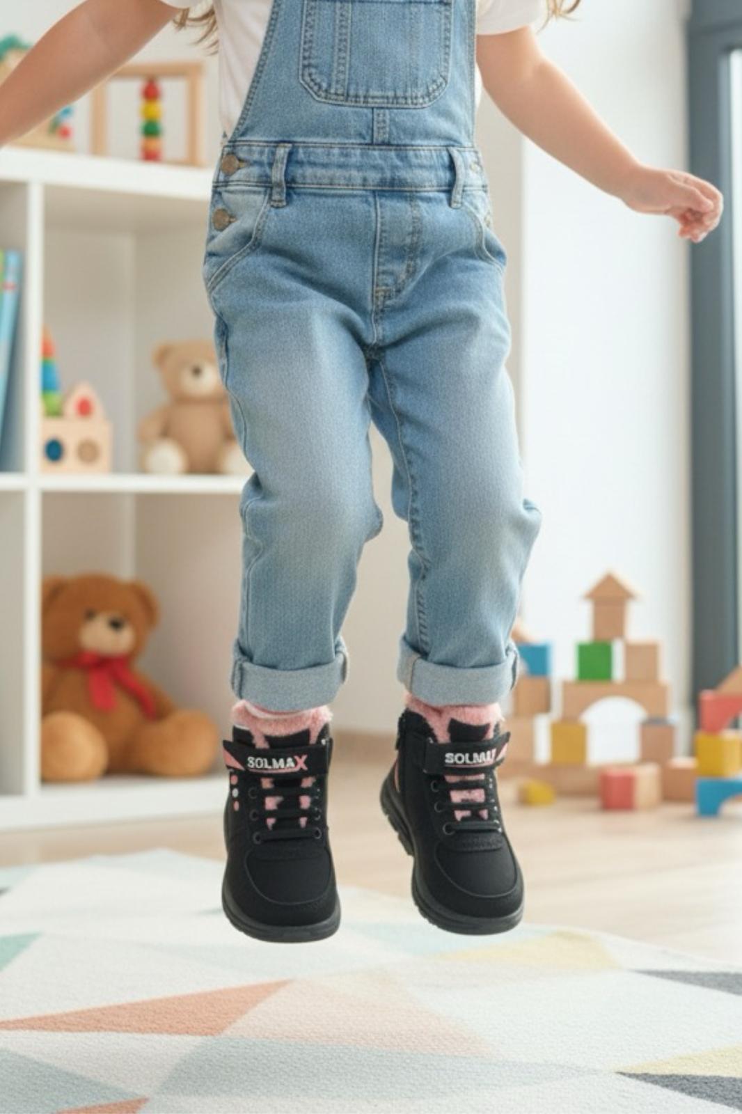 Solly İçi Kürklü Fermuarlı Bantlı Unisex Çocuk Bot