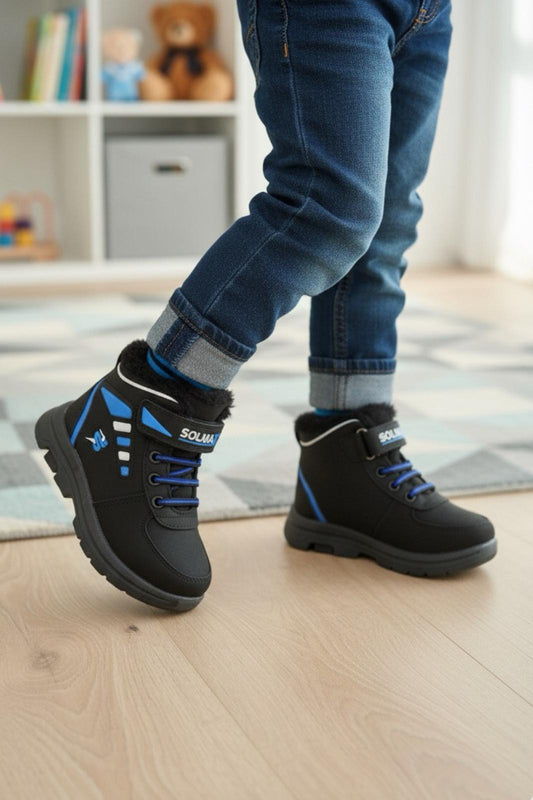 Solly İçi Kürklü Fermuarlı Bantlı Unisex Çocuk Bot