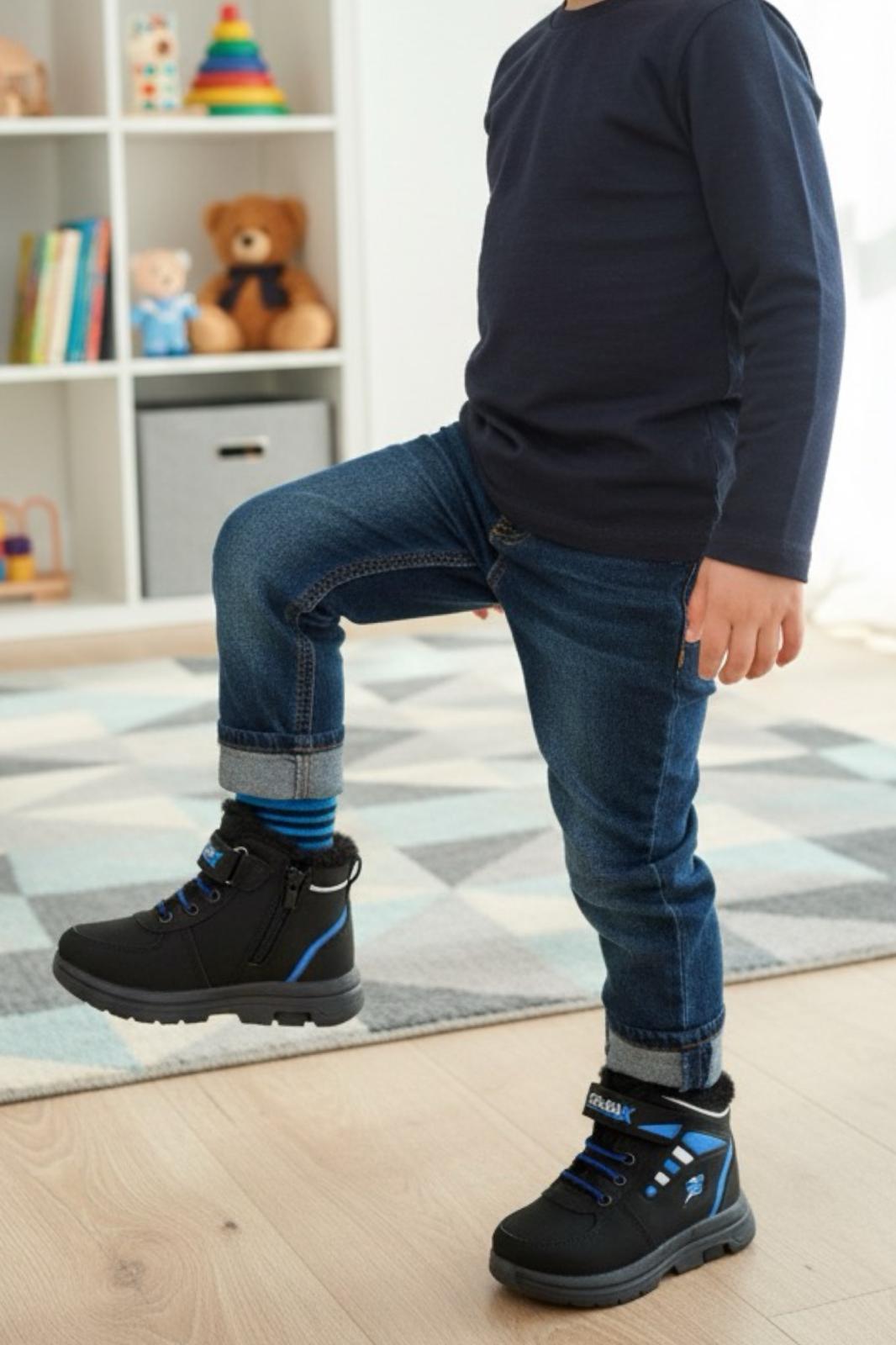 Solly İçi Kürklü Fermuarlı Bantlı Unisex Çocuk Bot
