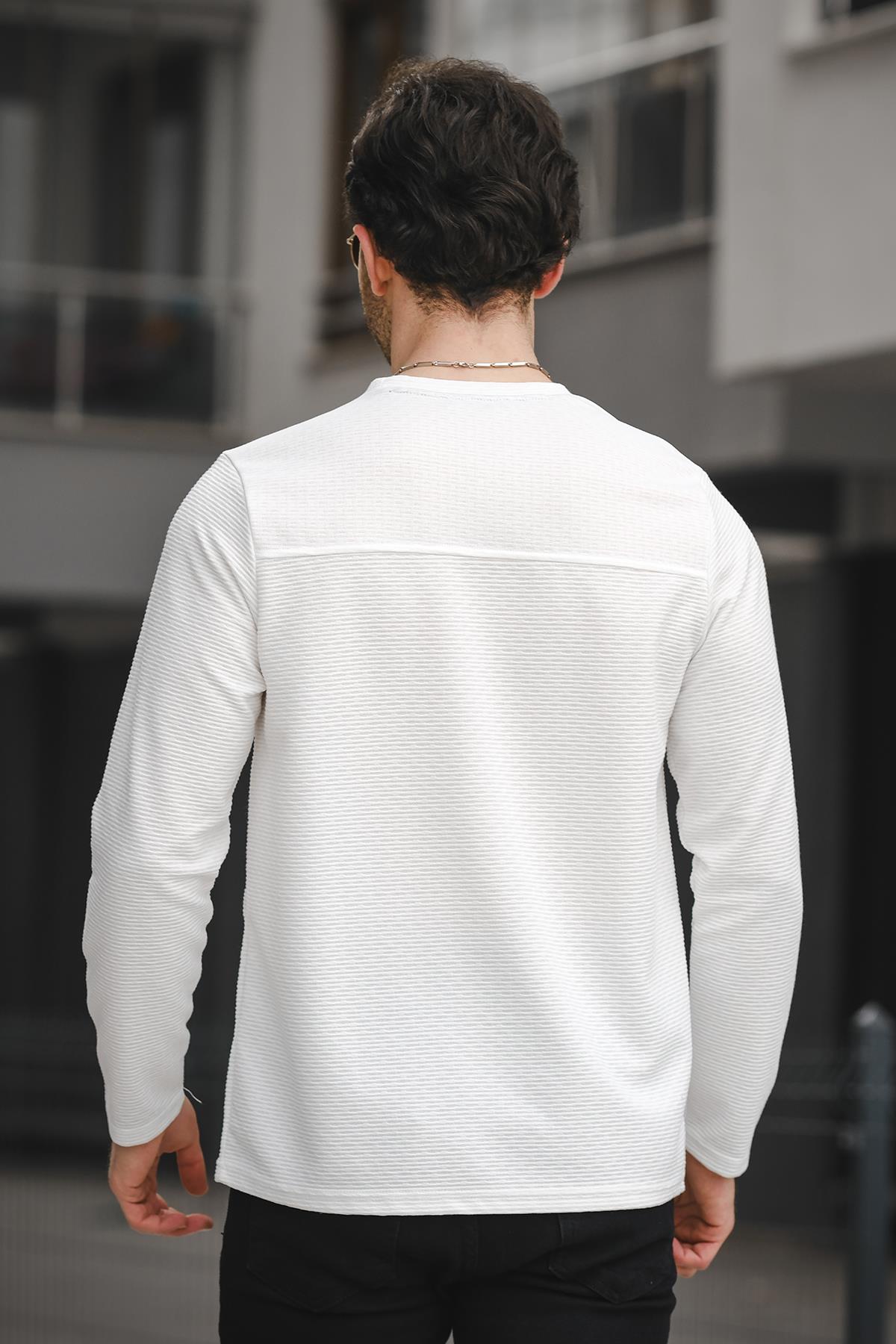 Then When Enjeksiyon Baskı Sırtı Parçalı Erkek Sweatshirt