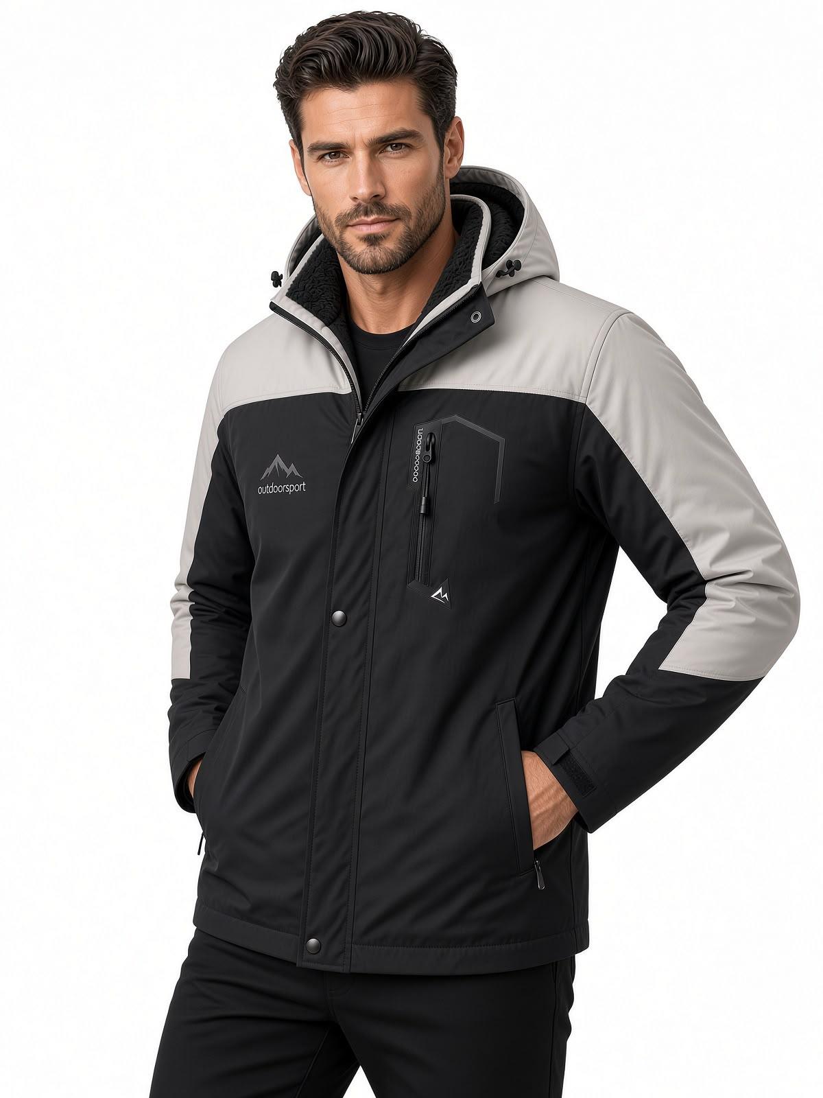 Tuc 1032 İçi Polar/Kürk Astarlı Su İtici Termal Softshell Erkek Mont - Soğuk Geçirmez Spor Kaban