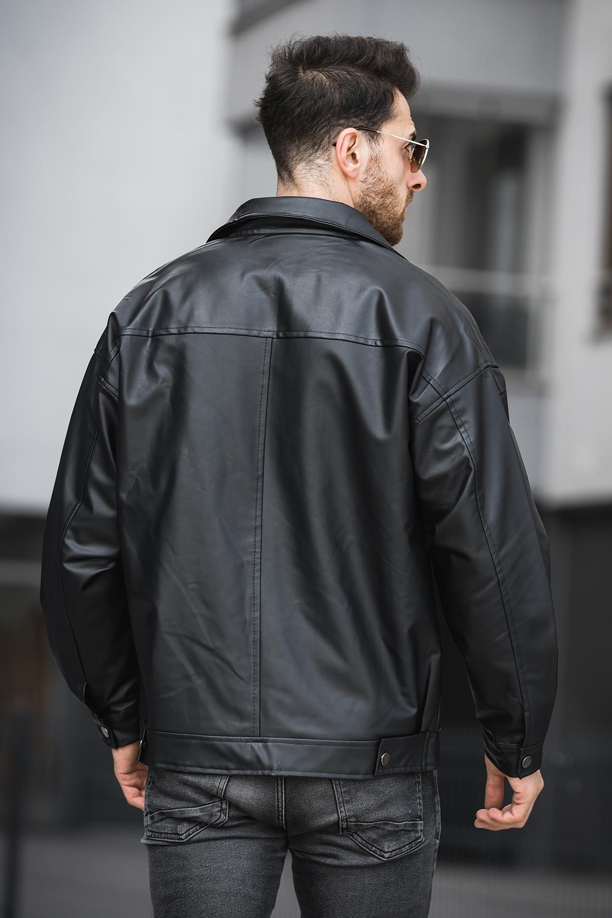 Vella Vintage Oversize Erkek Deri Ceket