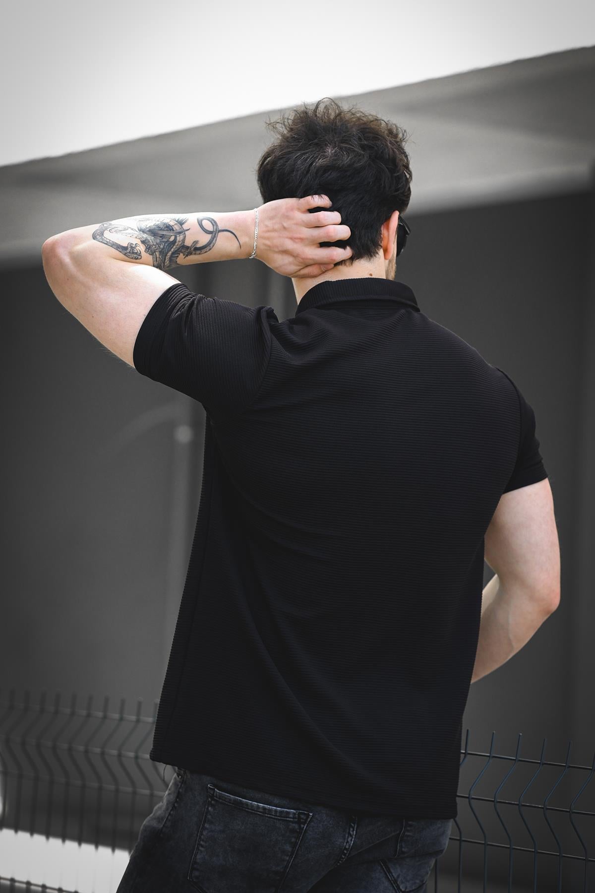 Vitto Otoban Kumaş Slim Likralı Kısa Kol Erkek Gömlek