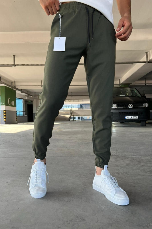 Wendy Dar Kalıp Paçası ve Beli Lastikli Erkek Jogger Pantolon