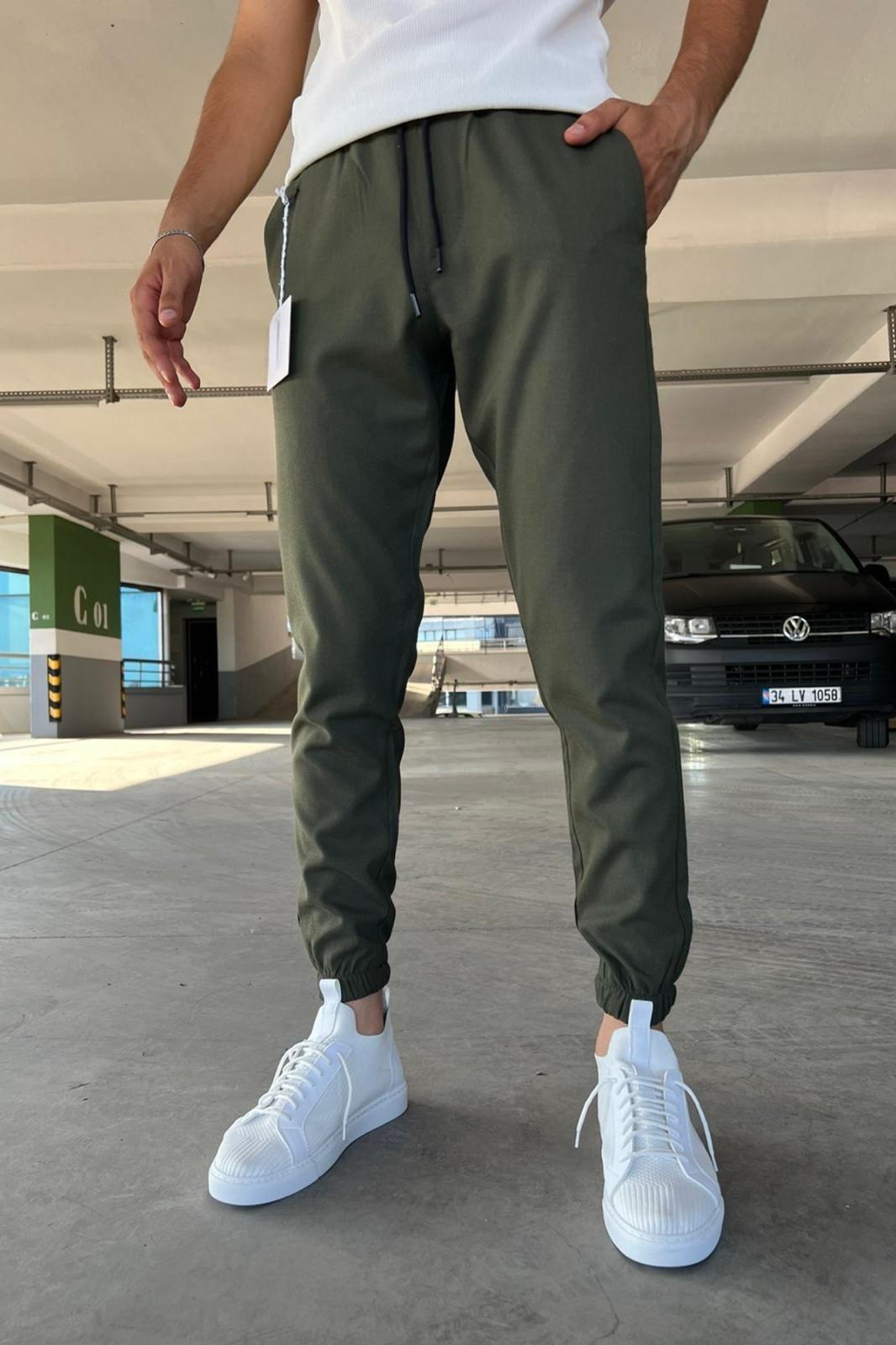 Wendy Dar Kalıp Paçası ve Beli Lastikli Erkek Jogger Pantolon