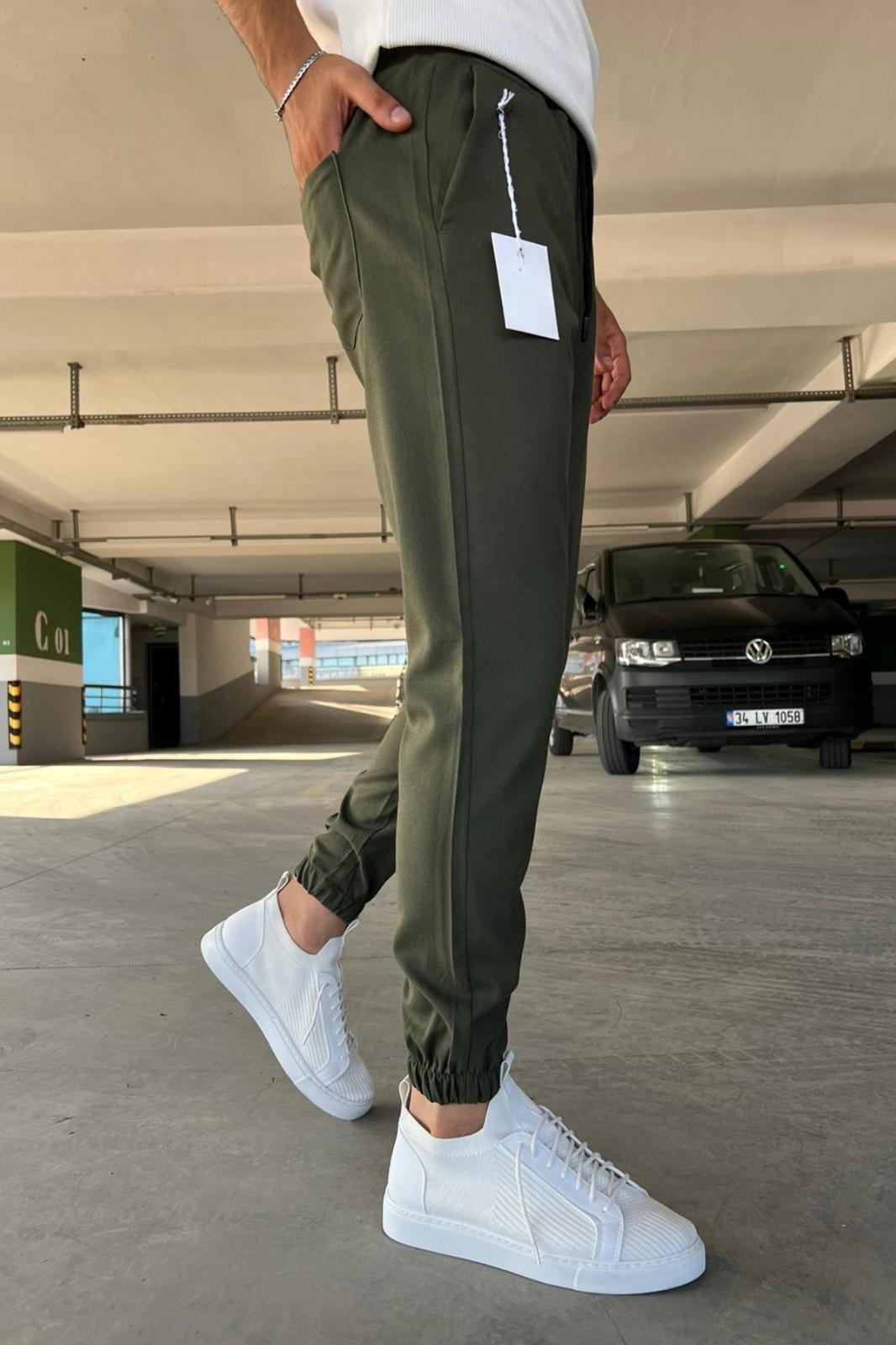 Wendy Dar Kalıp Paçası ve Beli Lastikli Erkek Jogger Pantolon
