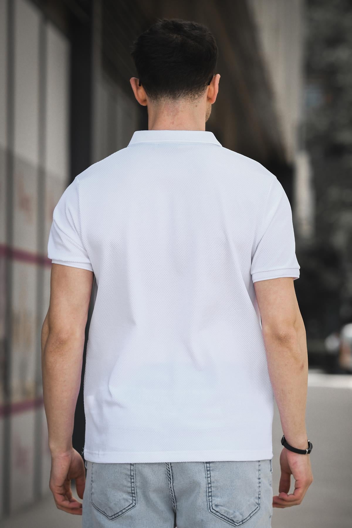 Zack Polo Yaka Petek Kumaş Yarım Fermuarlı Erkek Tshirt