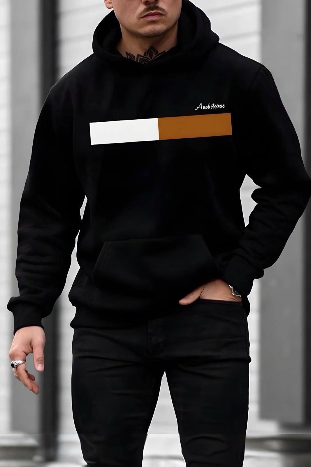 Ambitious Baskılı Pamuklu Erkek Sweatshirt