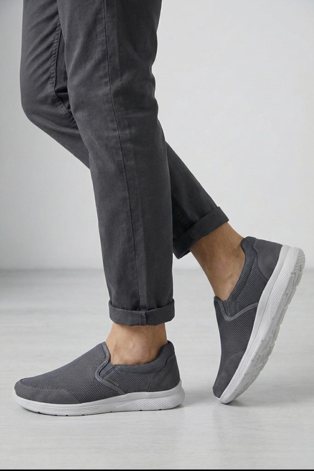 Aqua Bağcıksız Nefes Alabilen Hafif Rahat Taban Erkek Sneaker