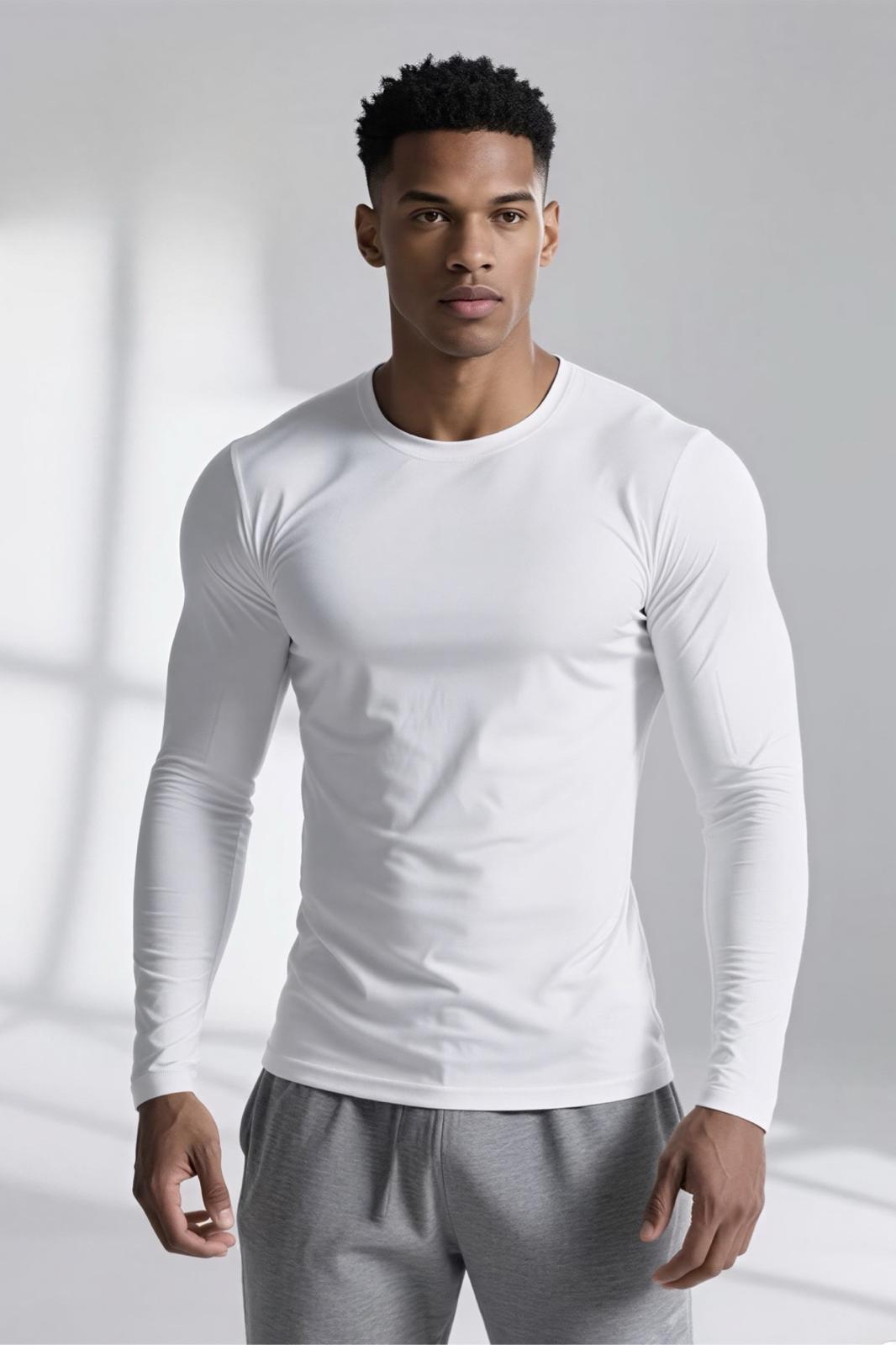 Ark Erkek Likralı Dar Kesim Uzun Kollu Spor ve Günlük T-shirt