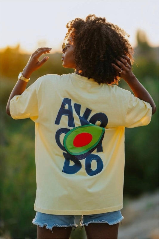 Blueberry Girl Tasarım Baskılı Pamuklu Oversize Kadın T-Shirt