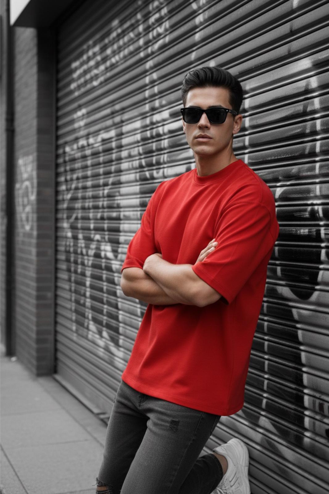 Benriy Erkek Oversize Basic Bisiklet Yaka Pamuklu T-Shirt Rahat Kesim Unisex Sevgili Kombini