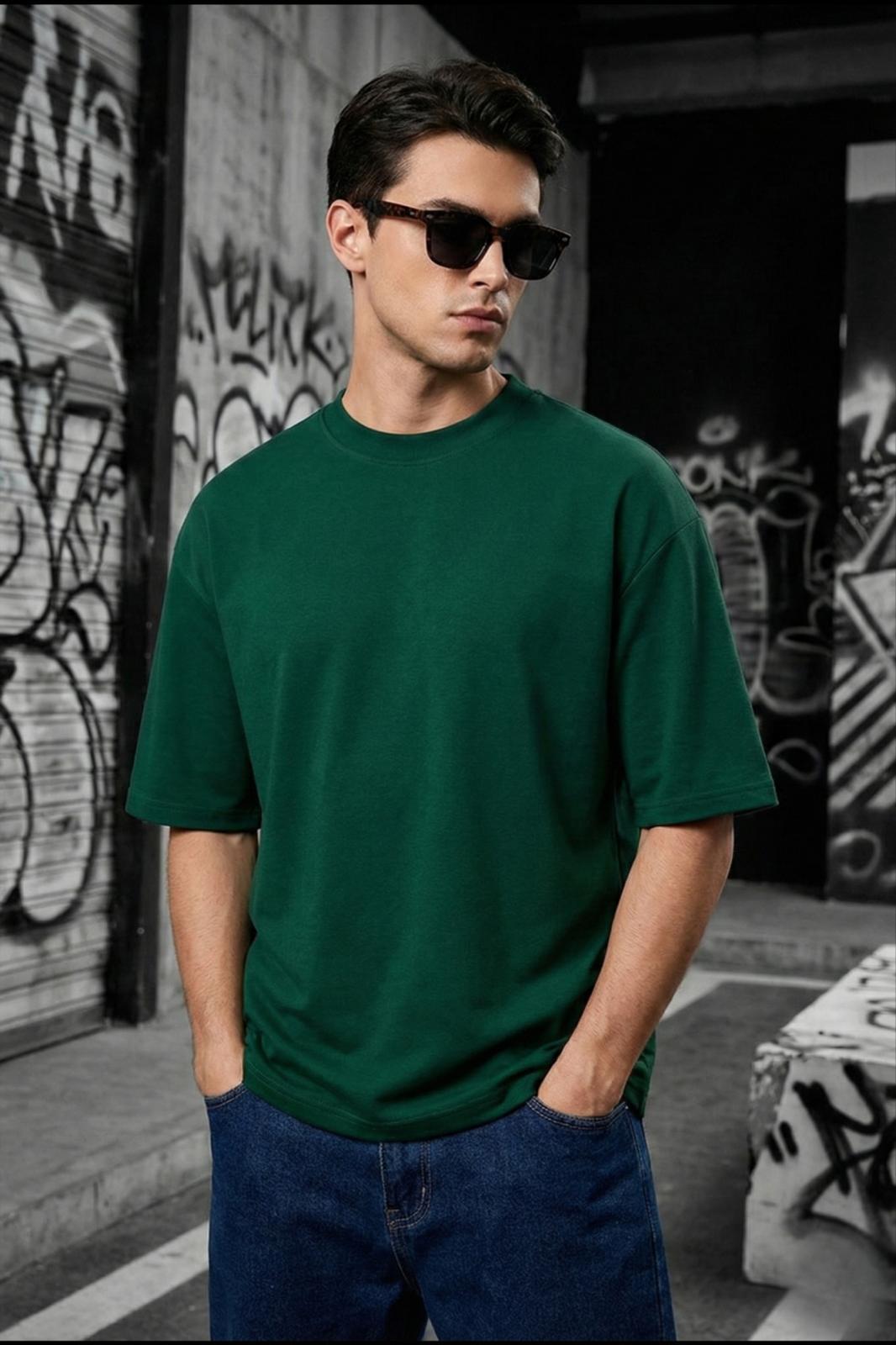 Benriy Erkek Oversize Basic Bisiklet Yaka Pamuklu T-Shirt Rahat Kesim Unisex Sevgili Kombini