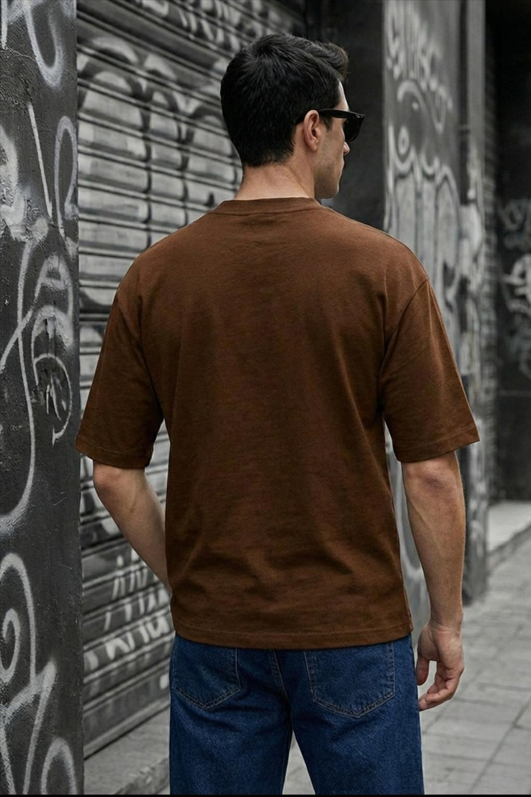 Benriy Erkek Oversize Basic Bisiklet Yaka Pamuklu T-Shirt Rahat Kesim Unisex Sevgili Kombini