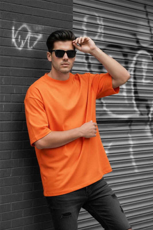 Benriy Erkek Oversize Basic Bisiklet Yaka Pamuklu T-Shirt Rahat Kesim Unisex Sevgili Kombini