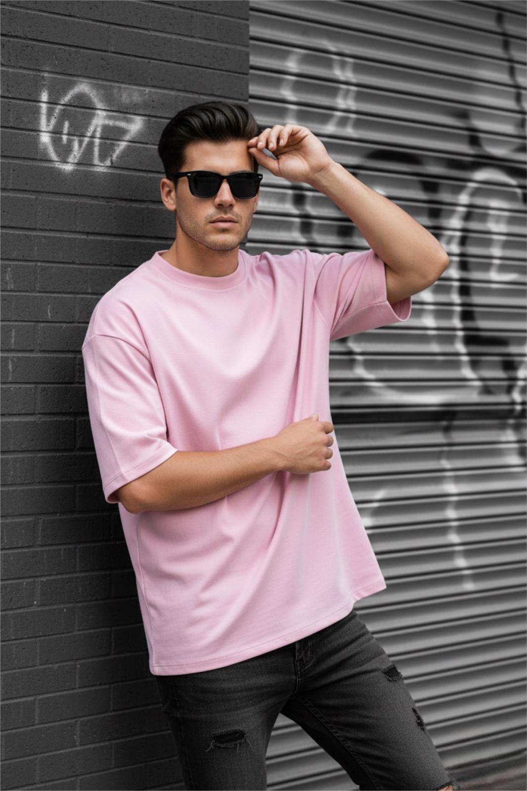 Benriy Erkek Oversize Basic Bisiklet Yaka Pamuklu T-Shirt Rahat Kesim Unisex Sevgili Kombini