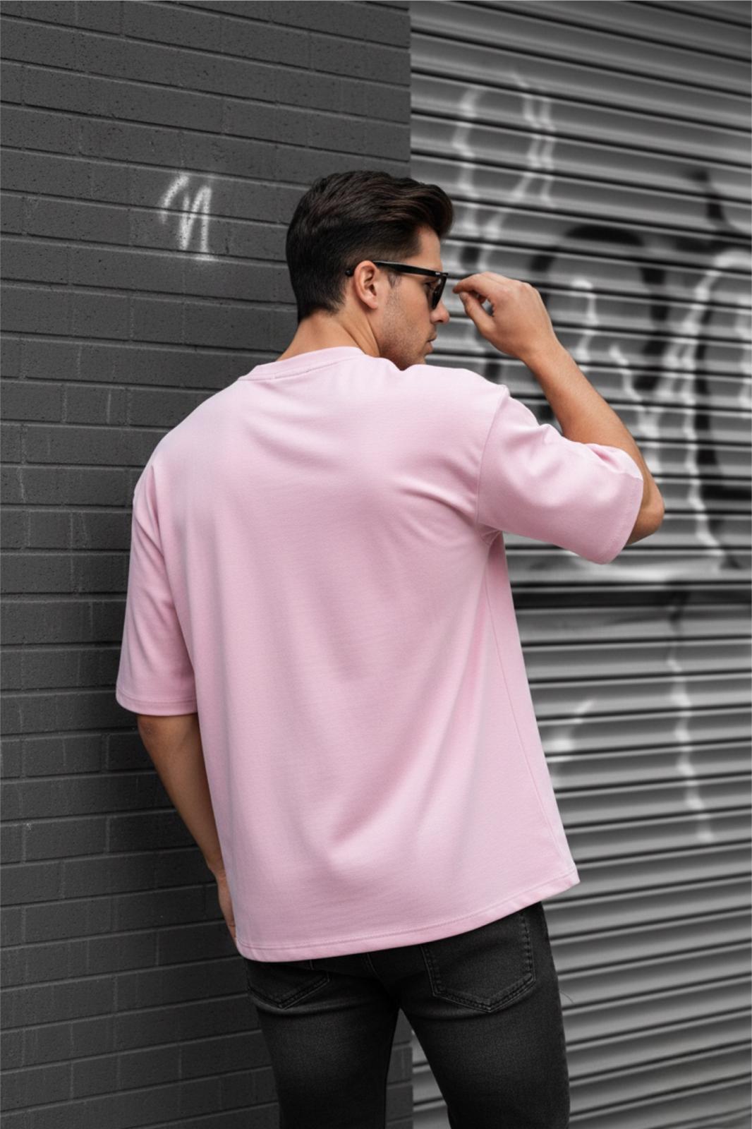 Benriy Erkek Oversize Basic Bisiklet Yaka Pamuklu T-Shirt Rahat Kesim Unisex Sevgili Kombini
