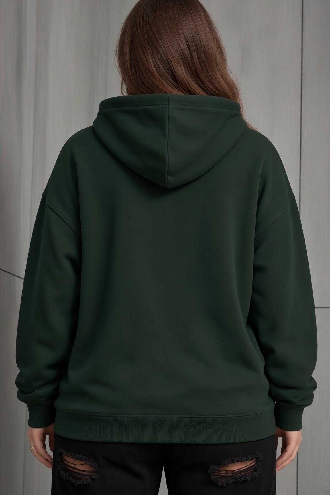 Bery Kadın Büyük Beden Battal Basic Kapüşonlu İki İplik Pamuklu Sweatshirt Rahat Kesim Unisex Sevgili Kombini